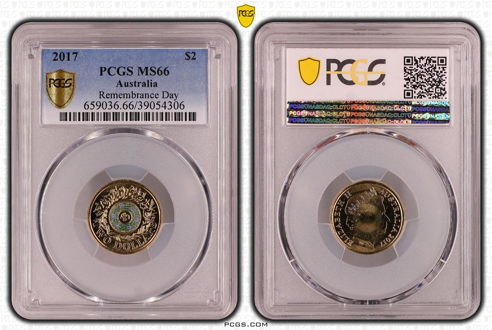 2017 Australia Two Dollar, $2 Remembrance Day PCGS - MS66 -306