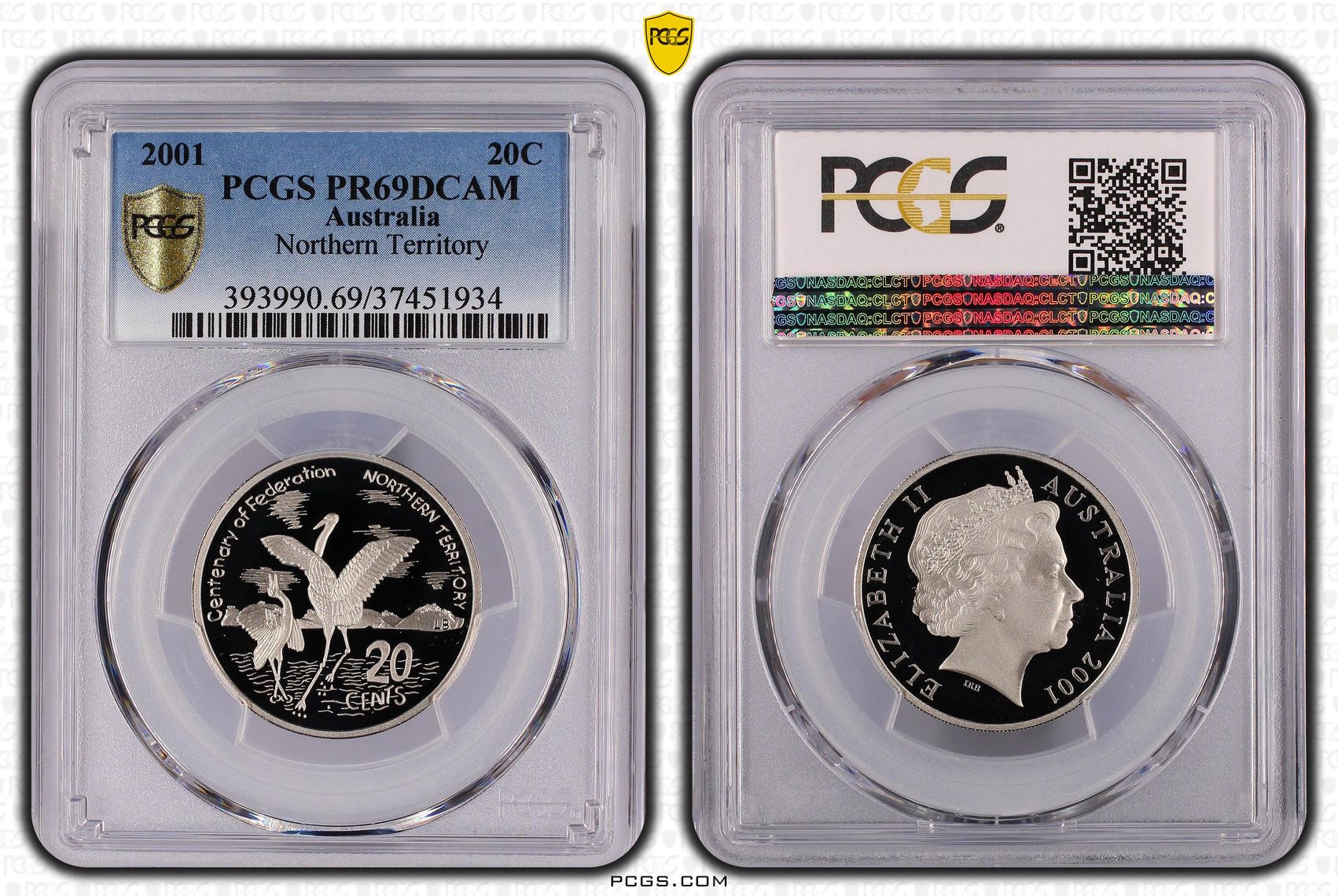 Elizabeth II, Northern Territory, Twenty Cent, 2001, PCGS PR69DCAM