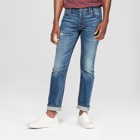 MEN'S SLIM FIT STRETCH SELVEDGE DENIM - GOODFELLOW & CO™ MEDIUM WASH SIZE 40X30
