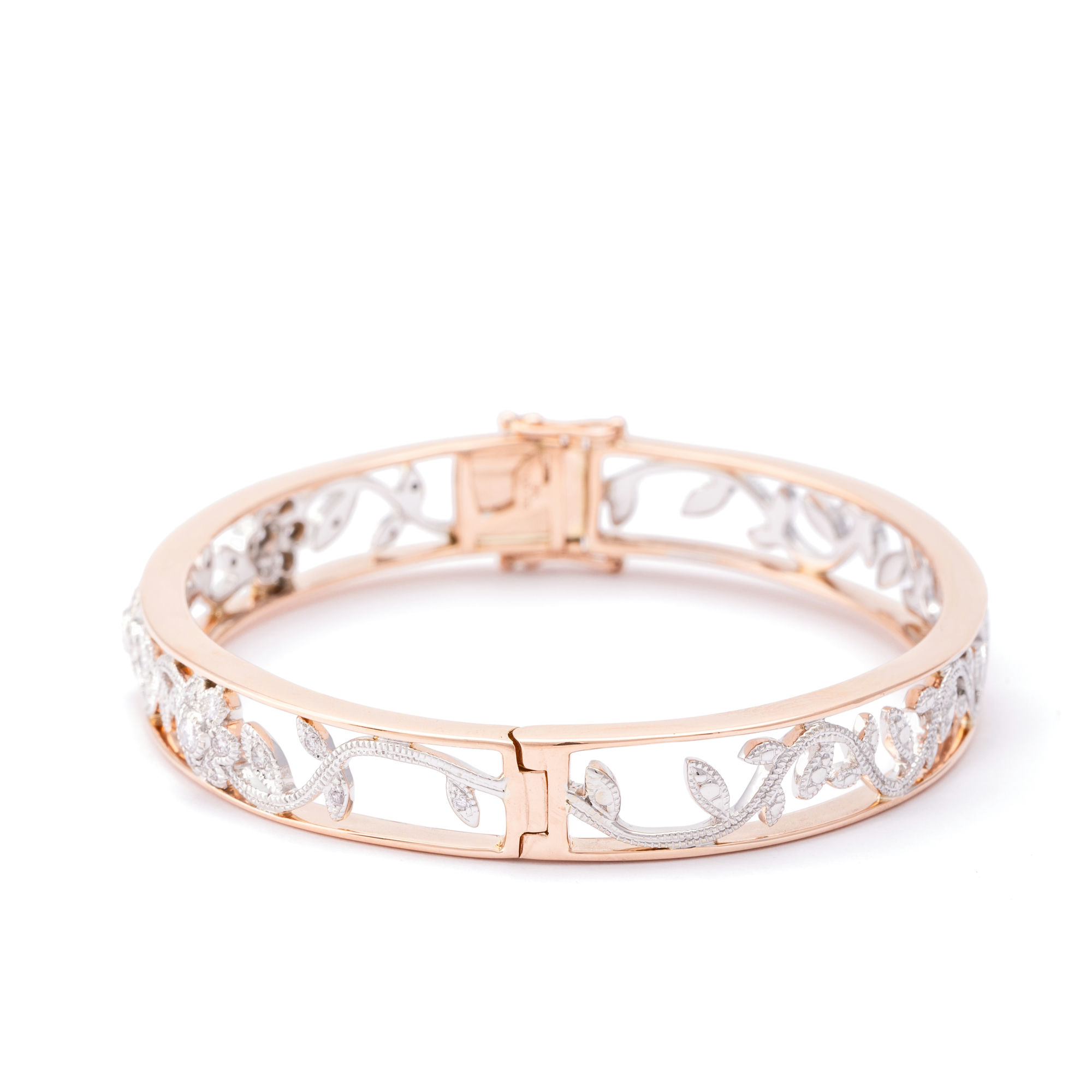 Diamond Bangle in 9ct Gold ,