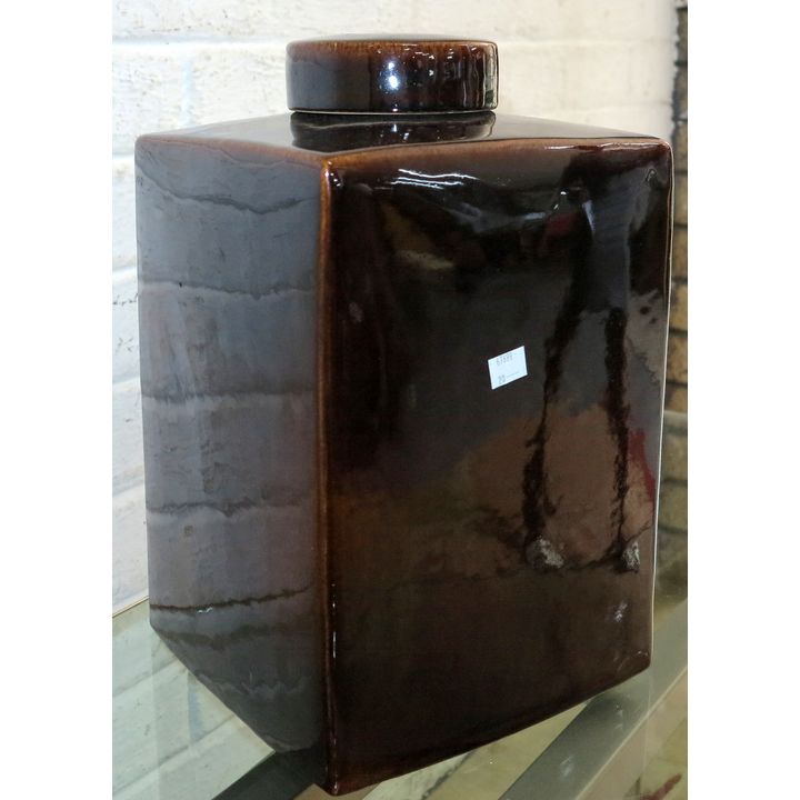 CHINESE STONEWARE URN AND COVER