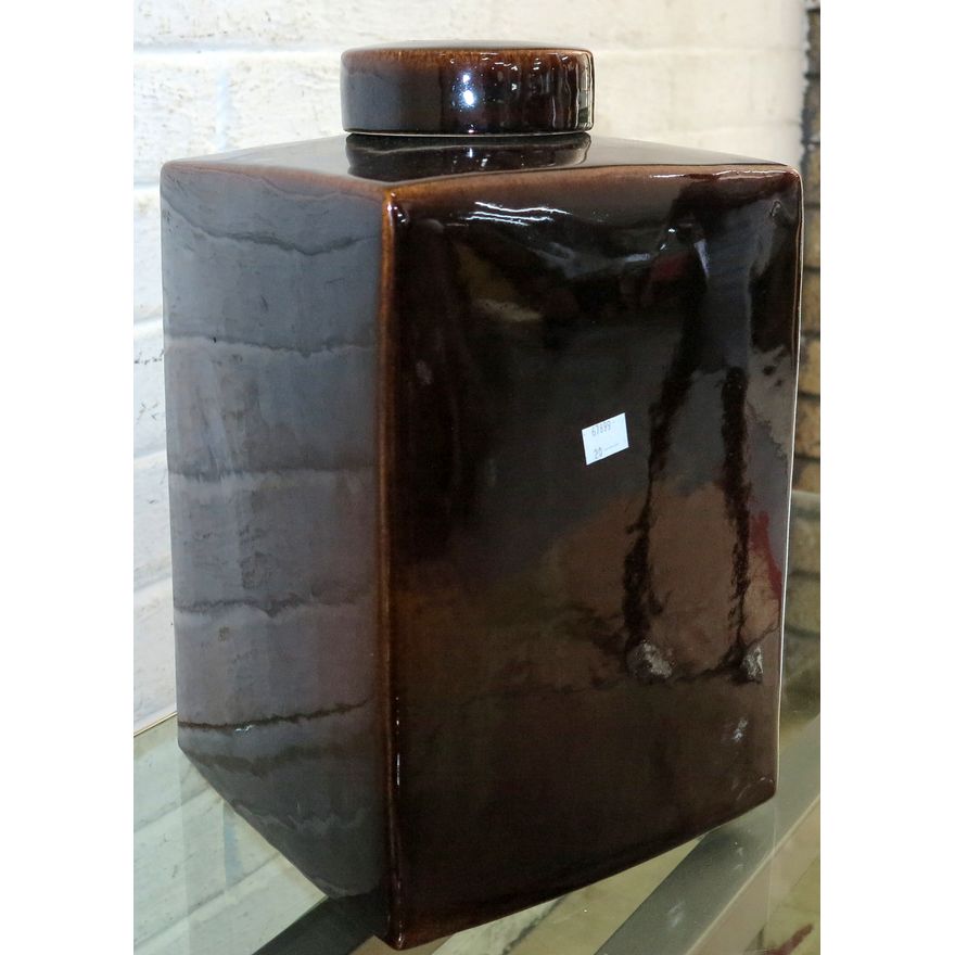 CHINESE STONEWARE URN AND COVER