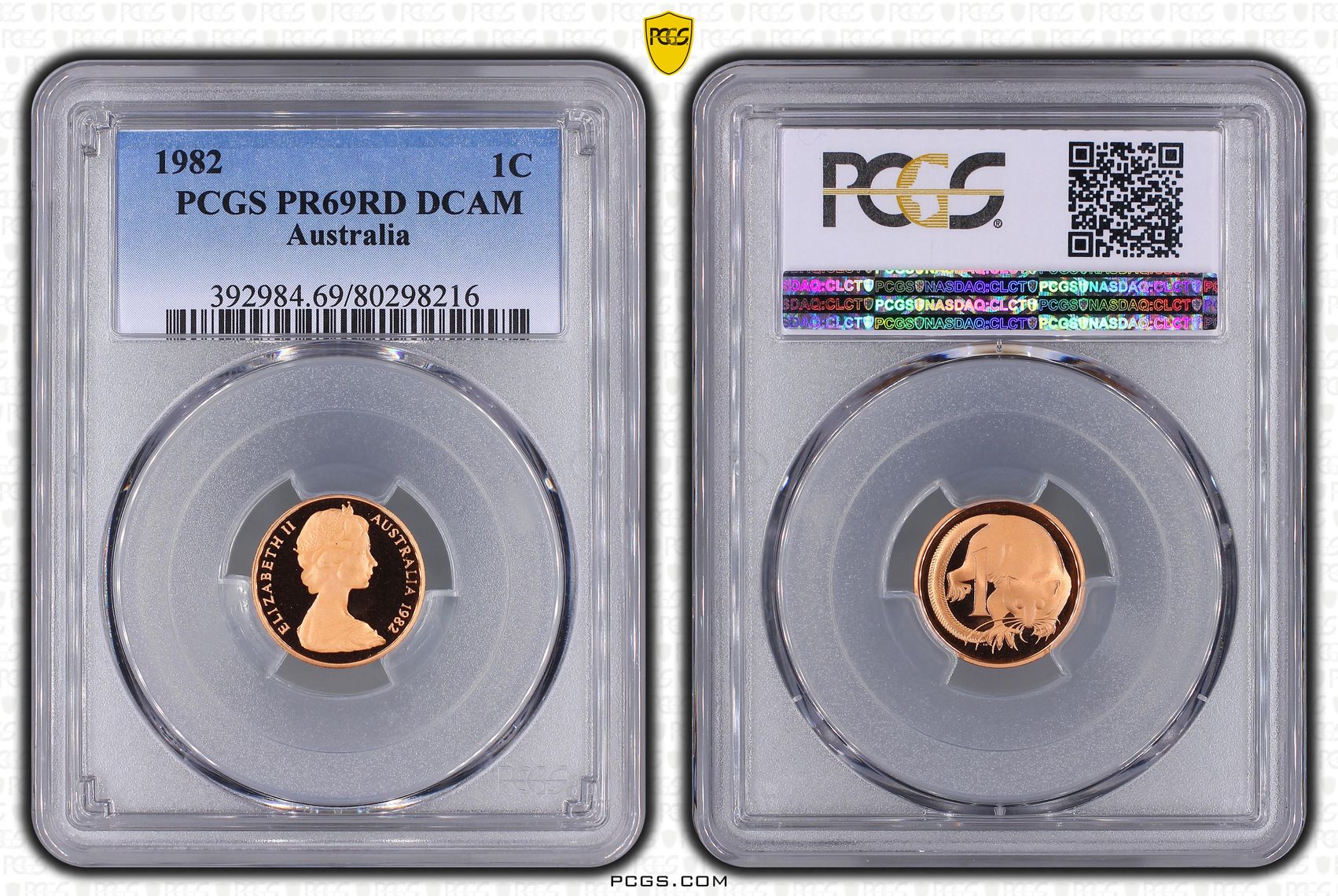 Elizabeth II, , One Cent, 1982, PCGS PR69DCAM