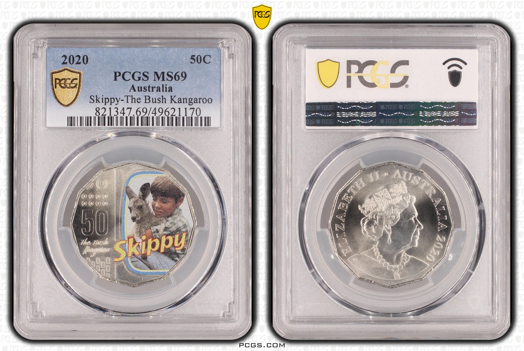 Skippy-The Bush Kangaroo, Fifty Cent, 2020, PCGS MS69