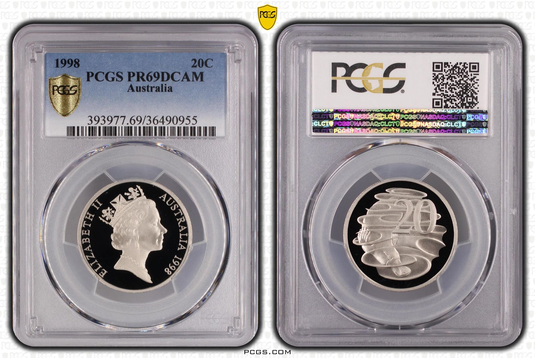 Twenty Cent, 1998, PCGS PR69DCAM