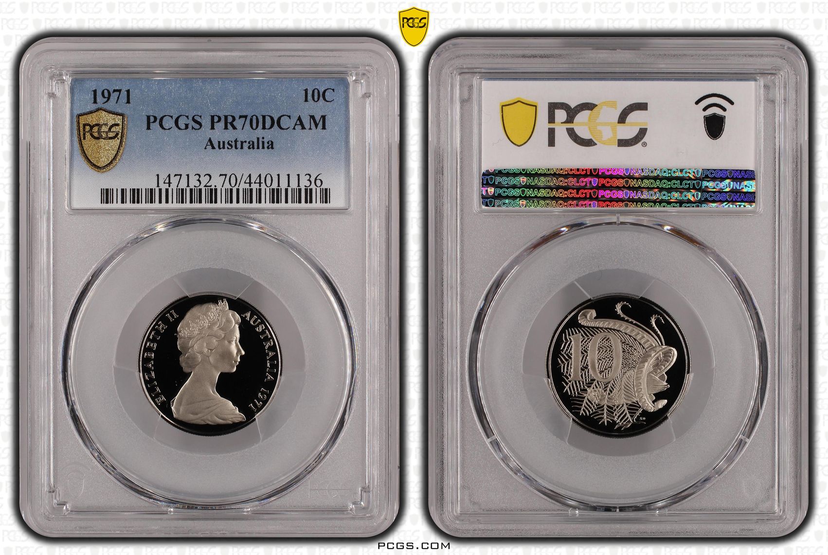 1971 Australia Ten Cent, 10c Proof PCGS - PR70DCAM POP 1/0 -136