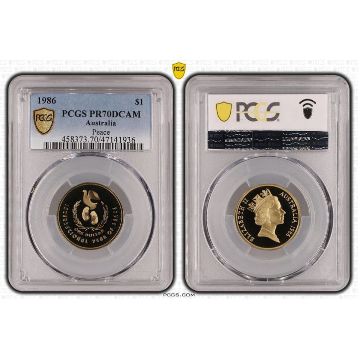 Elizabeth II, Peace, One Dollar, 1986, PCGS PR70DCAM