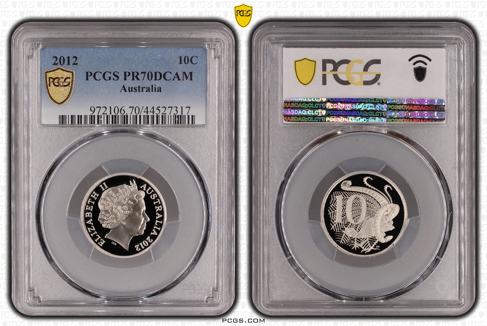 2012 Australia Ten Cent, 10c PCGS - PR70DCAM POP 49/0 -317