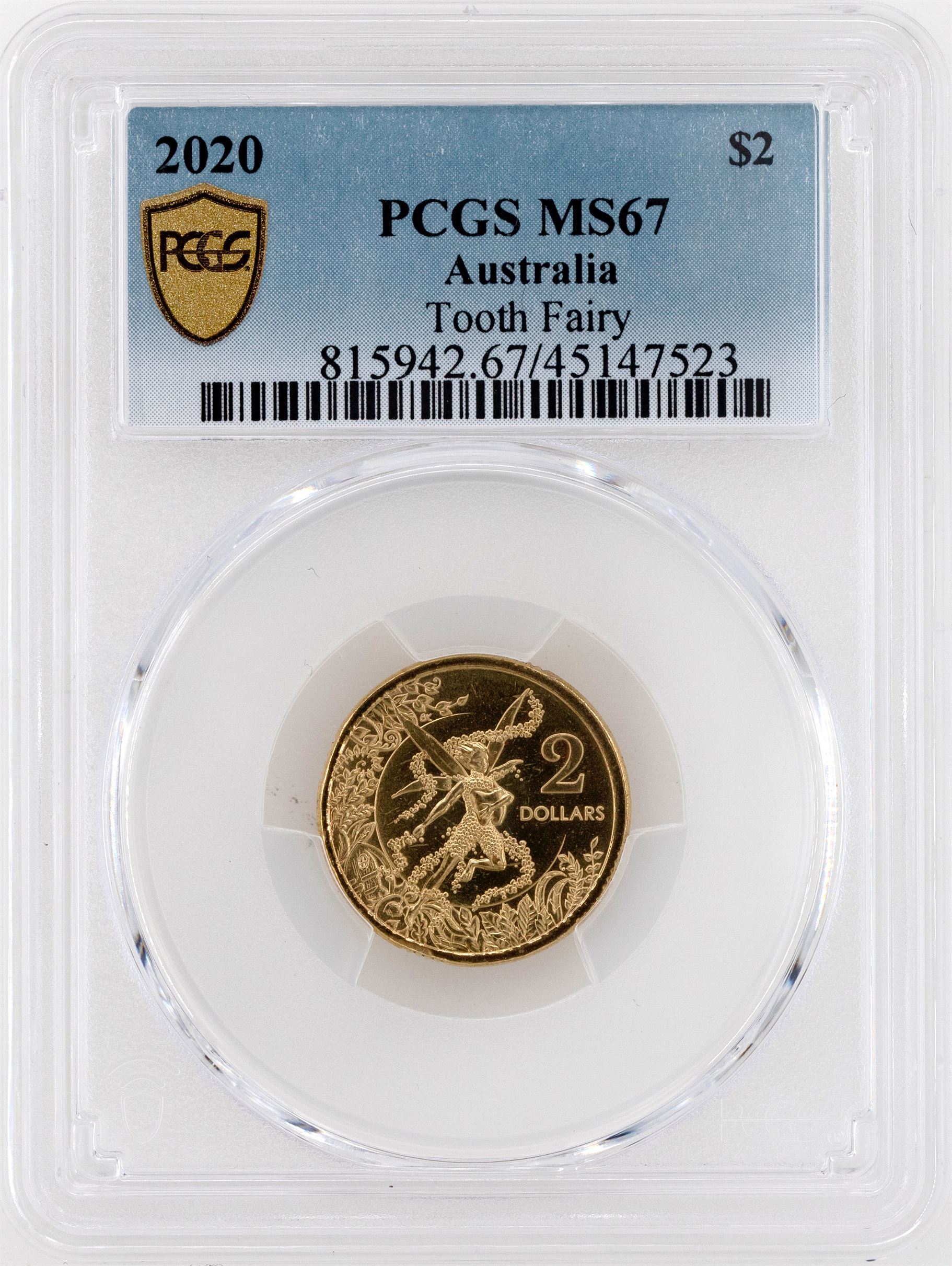 2020 Australia Two Dollar, $2 Tooth Fairy PCGS - MS67 -523