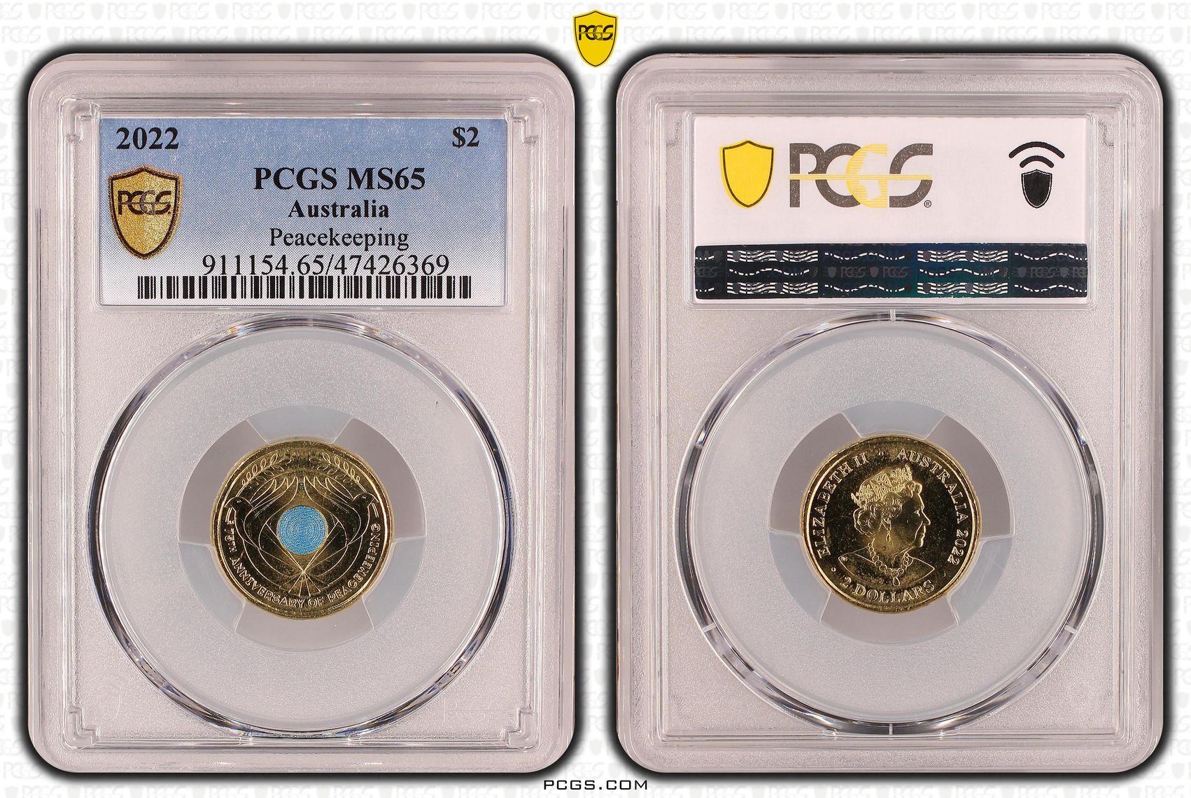 Elizabeth II, Peacekeeping - Colorized , Two Dollar, 2022, PCGS MS65