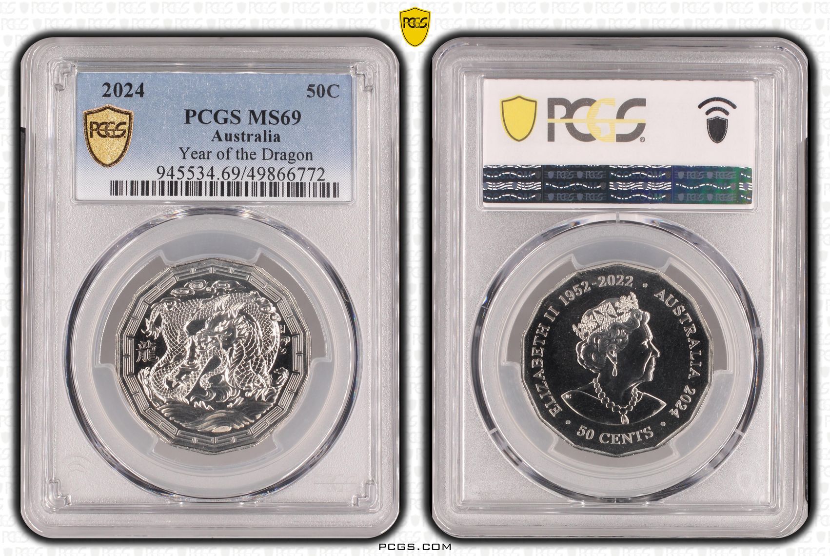 Year of the Dragon , Fifty Cent, 2024, PCGS MS69