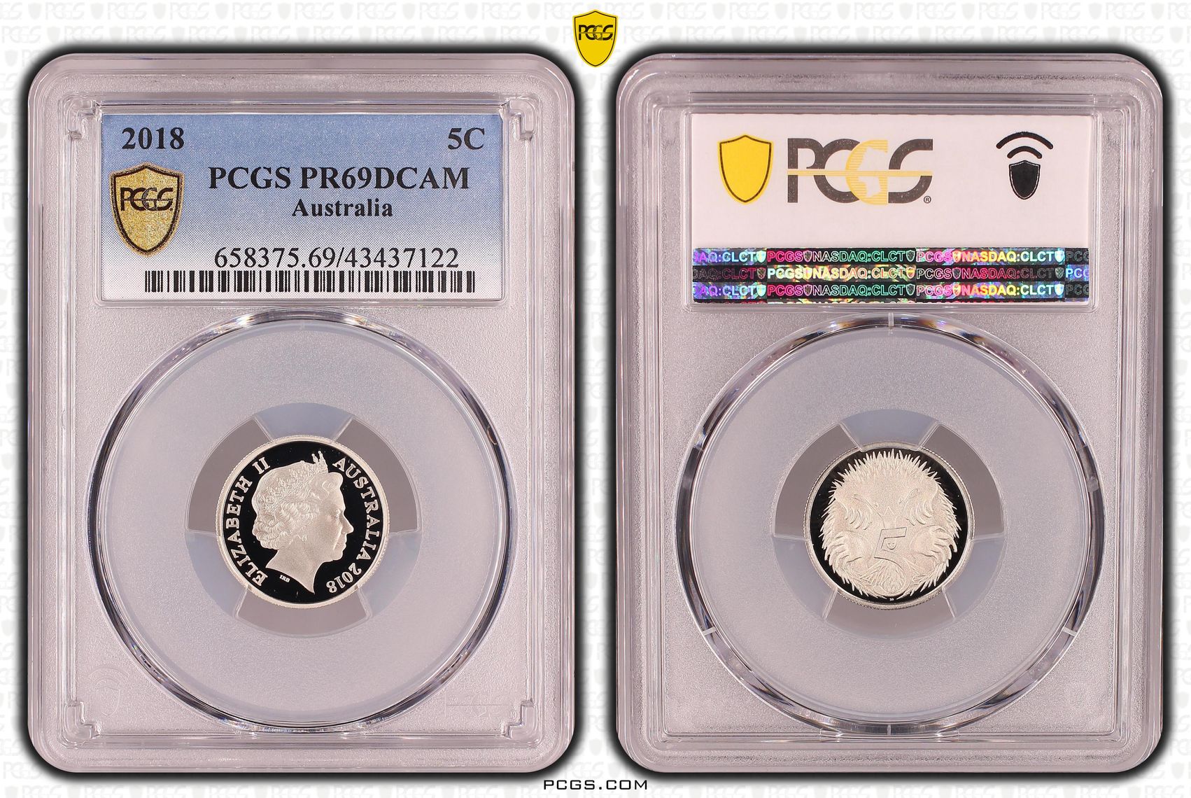 Elizabeth II, Five Cent, 2018, PCGS PR69DCAM