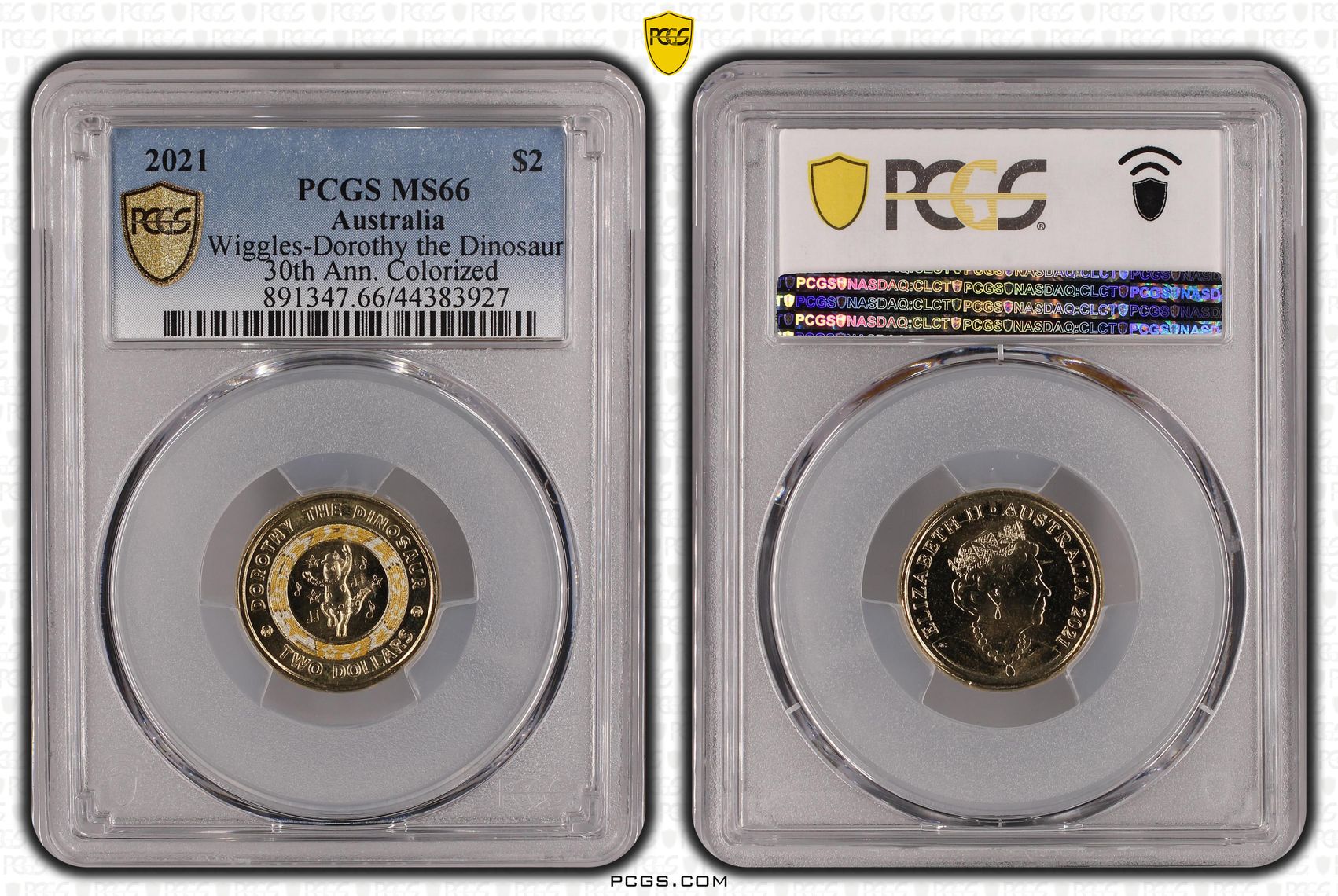 Wiggles-Dorothy the Dinosaur, Two Dollar, 2021, PCGS MS66