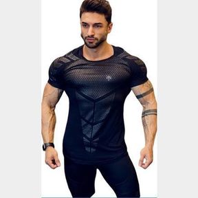APEY - COMPRESSION T-SHIRT FOR MEN - APEY GYM SHIRTS QUICK DRY ACTIVEWEAR - BLACK XL - 52055/23867 - 52055/31691