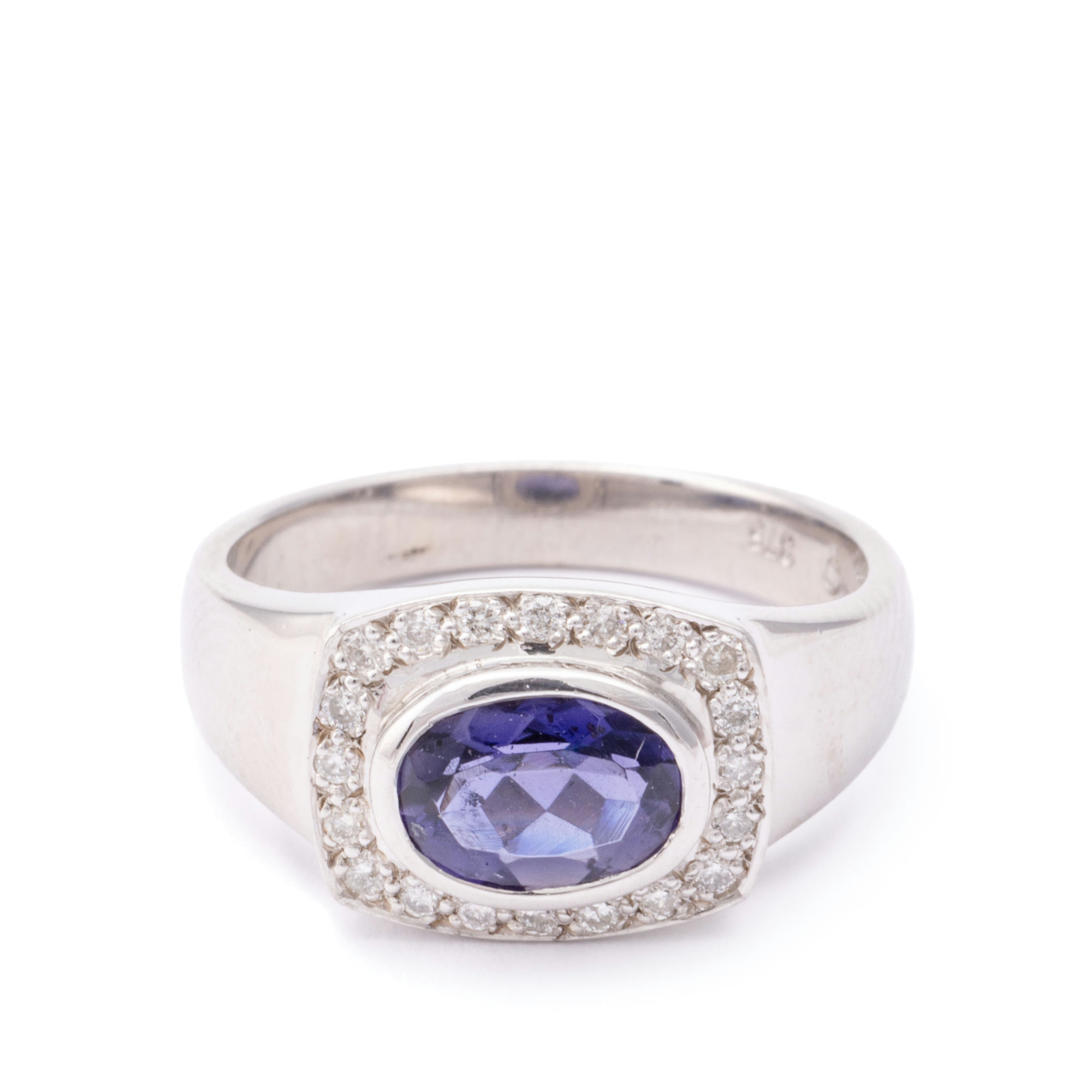 Iolite & Diamond Ring 9ct Gold,