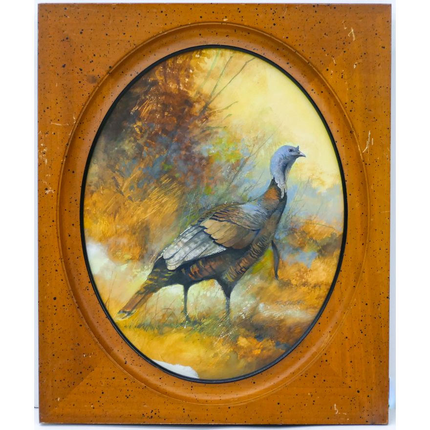Tom Sander ''Wild Turkey'' Signed Mixed Media Framed 12''x10''