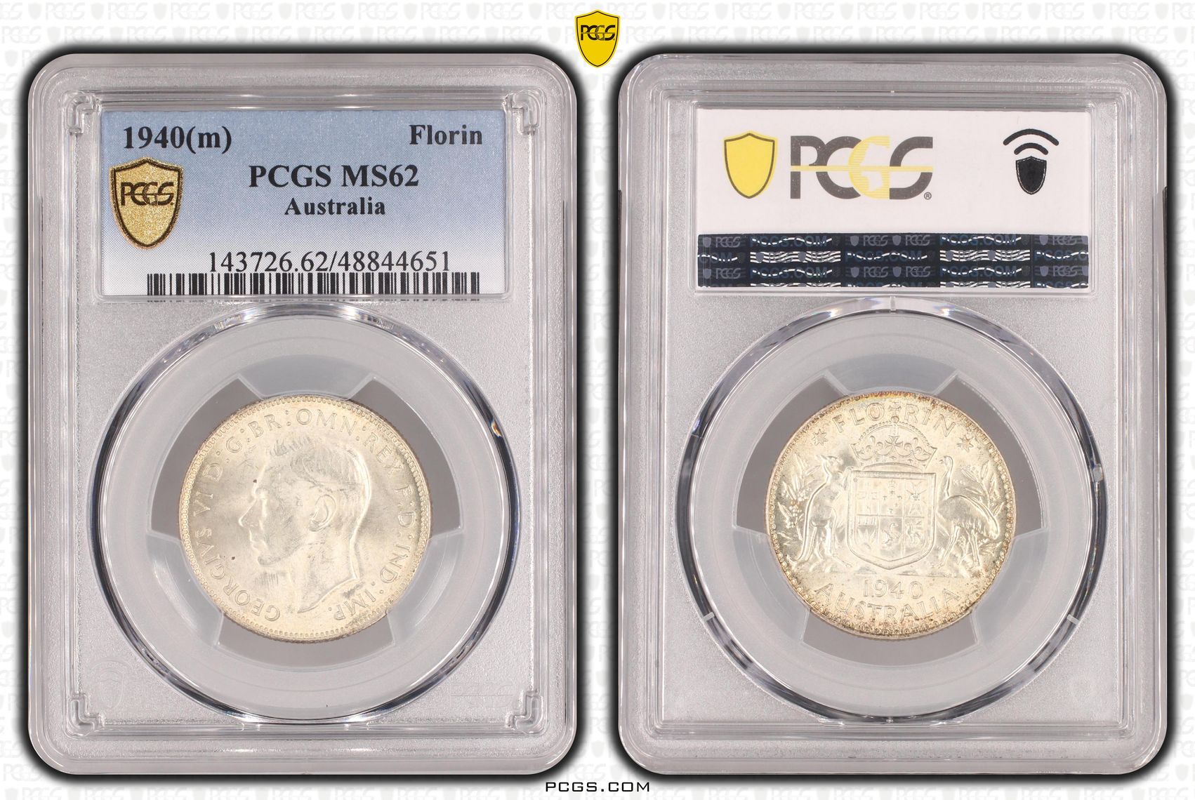 George VI, Florin, 1940, PCGS MS62