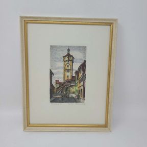 Original Rothenburg Tauber Etching by E. Doyle - Signed