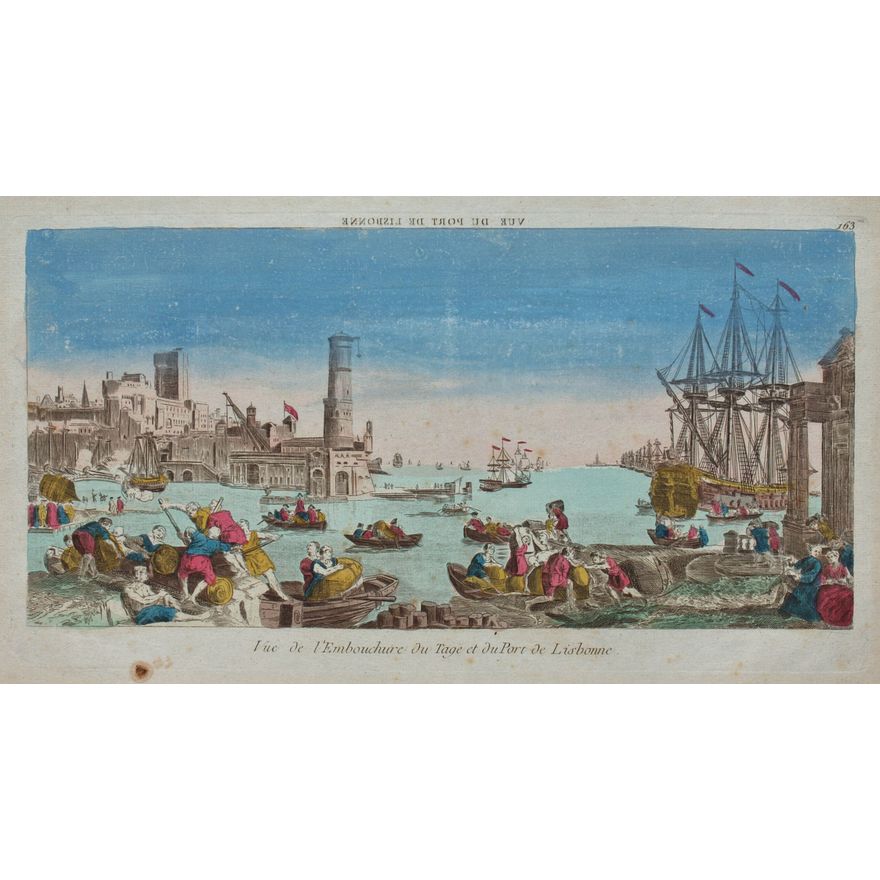 Vue de l`Embouchure du Tage et du Port de Lisbonne