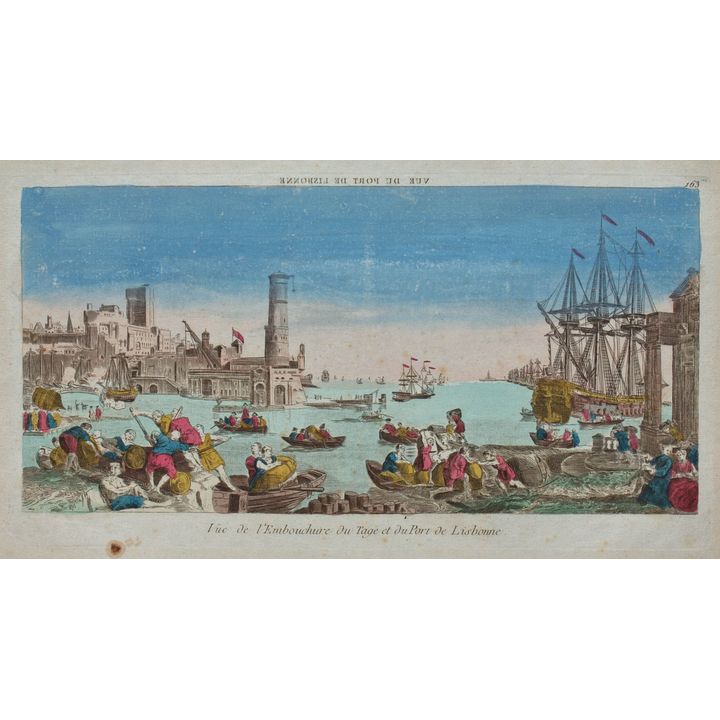 Vue de l`Embouchure du Tage et du Port de Lisbonne