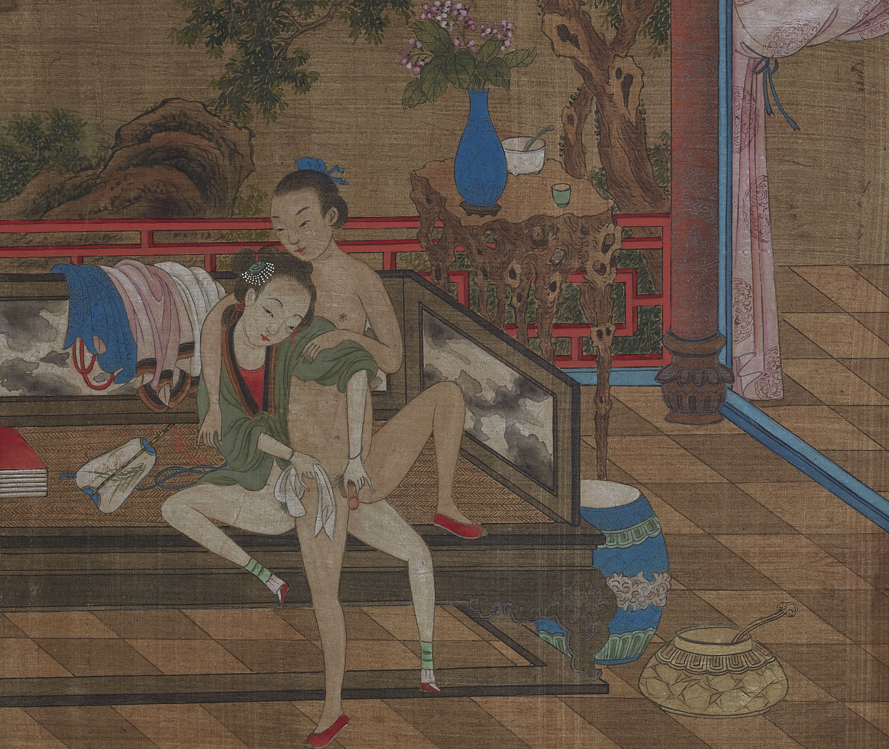 Anonymous painter, Eight erotic illustrations. 19th century