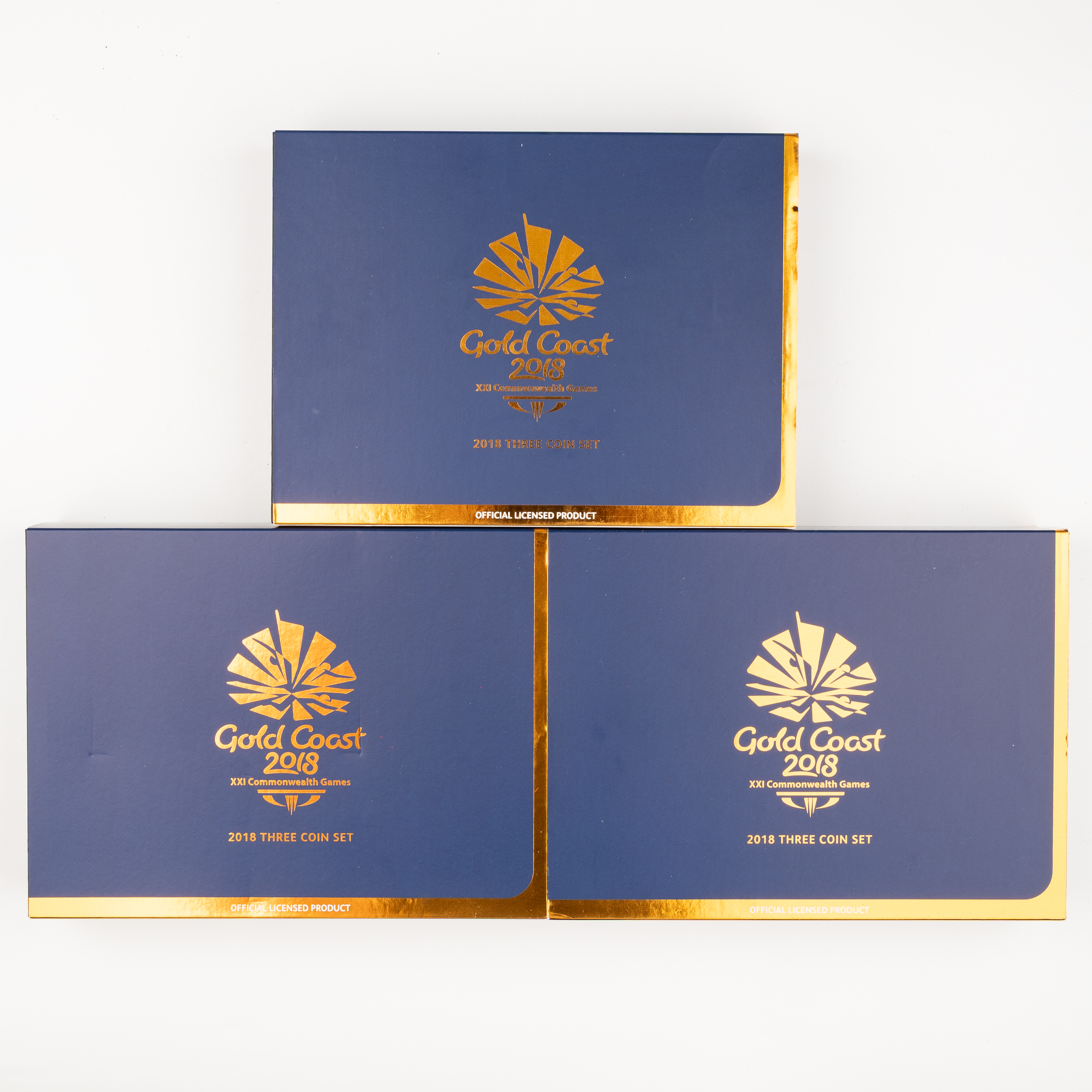 Elizabeth II, Gold Coast 2018 Commonwealth Games Three Coin Set, Fifty Cents, 2018, UNC