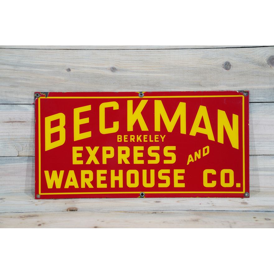 Beckman Express & Warehouse Co Single Sided Porcelain Sign TAC 9