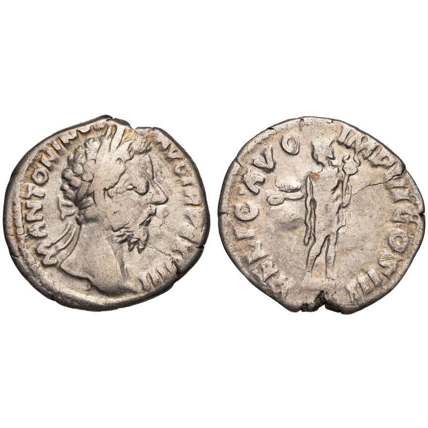 Roman Empire, Marcus Aurelius, Denarius,  aVF - VF
