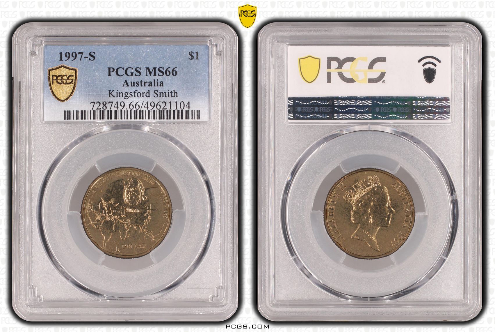 Kingsford Smith , One Dollar, 1997-S, PCGS MS66