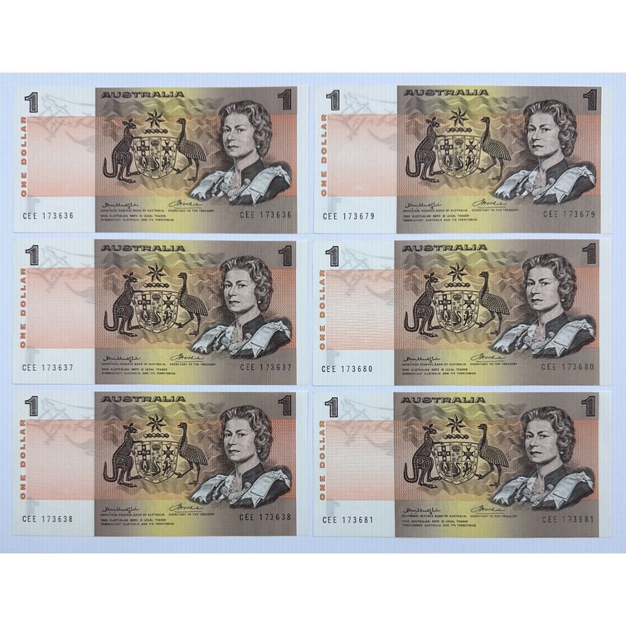 Consec. Runs of Aus. K/W $1 Notes (x2)