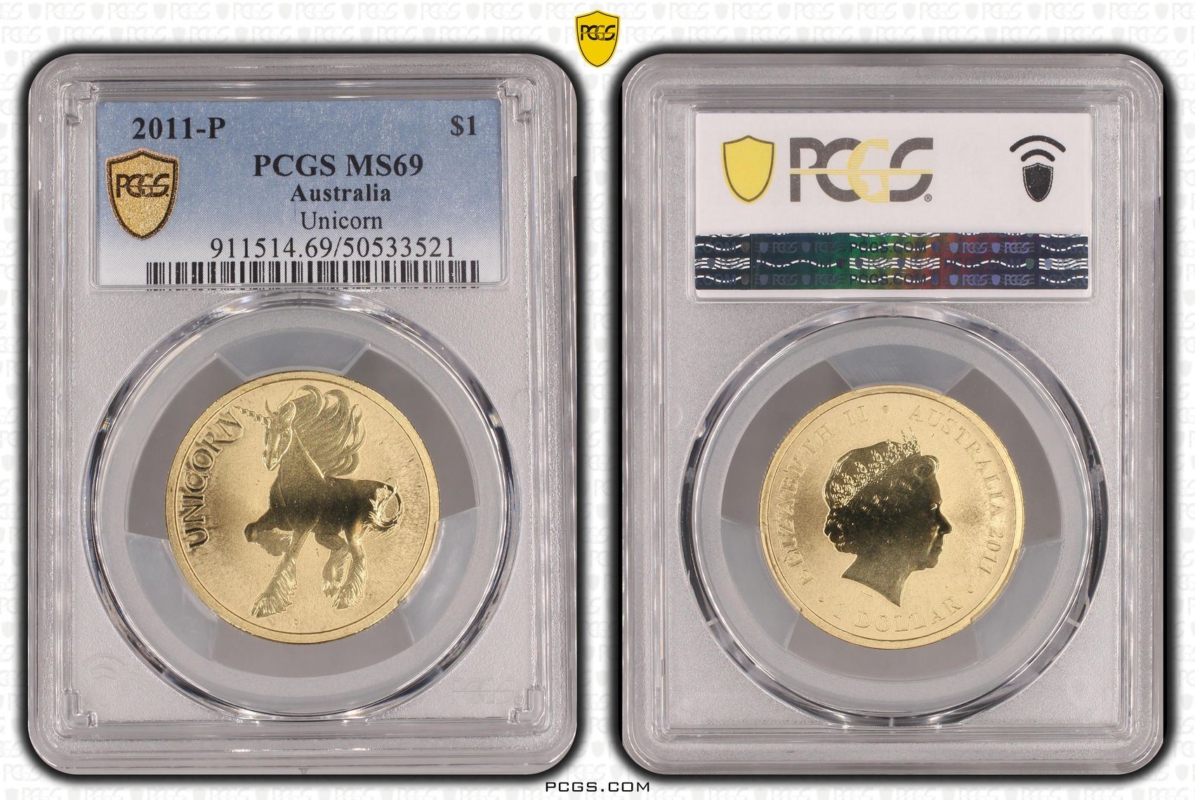 Unicorn POP 3/0, One Dollar, 2011-P, PCGS MS69