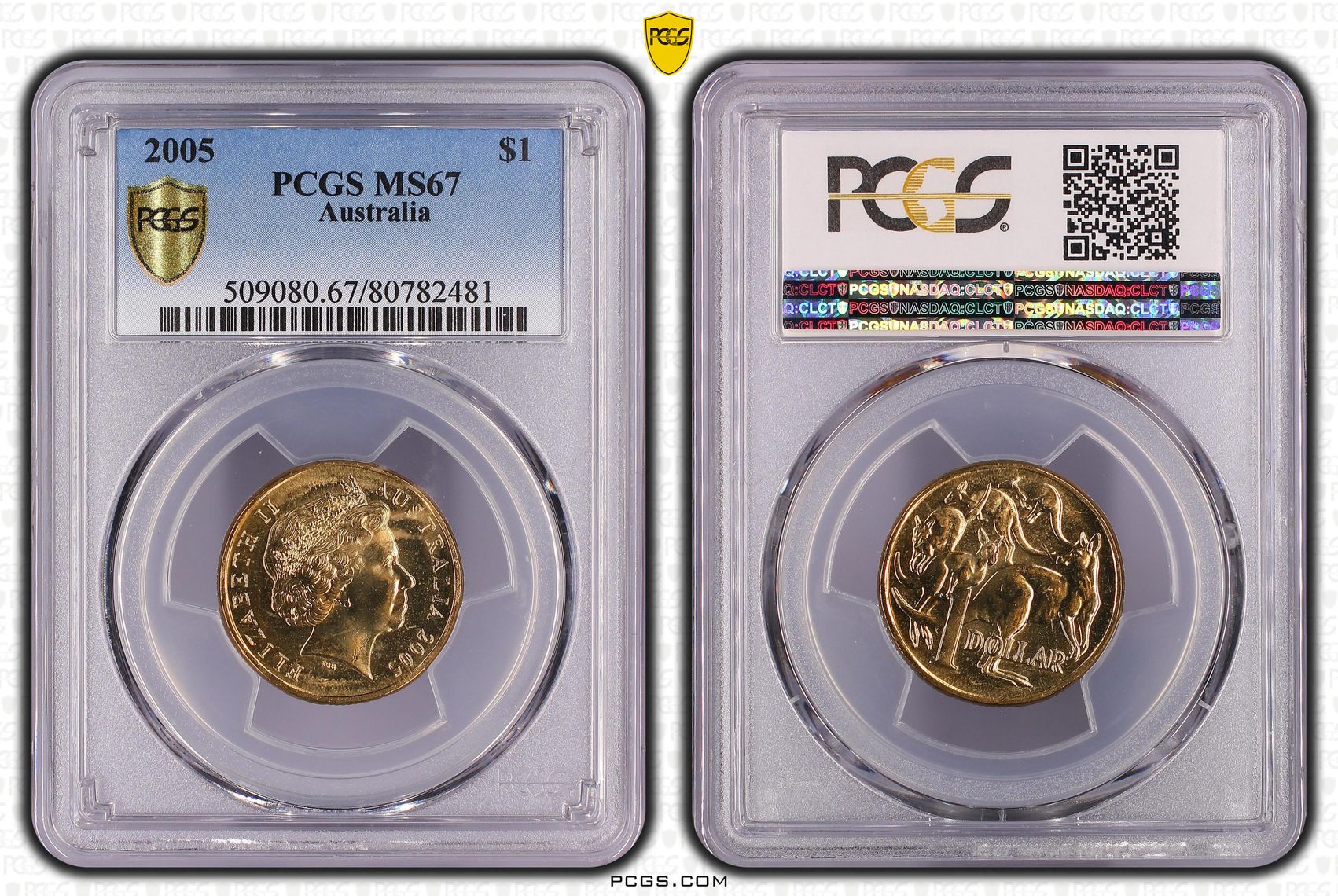 Elizabeth II, One Dollar, 2005, PCGS MS 67