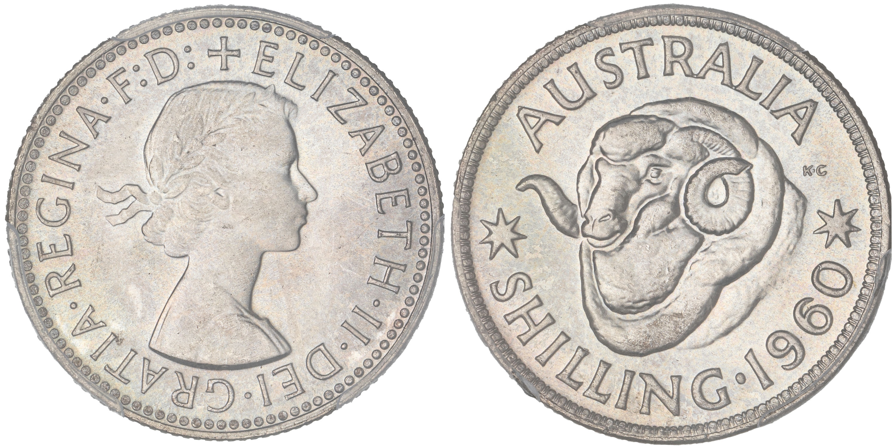 Elizabeth II, Shilling, 1960, PCGS MS67