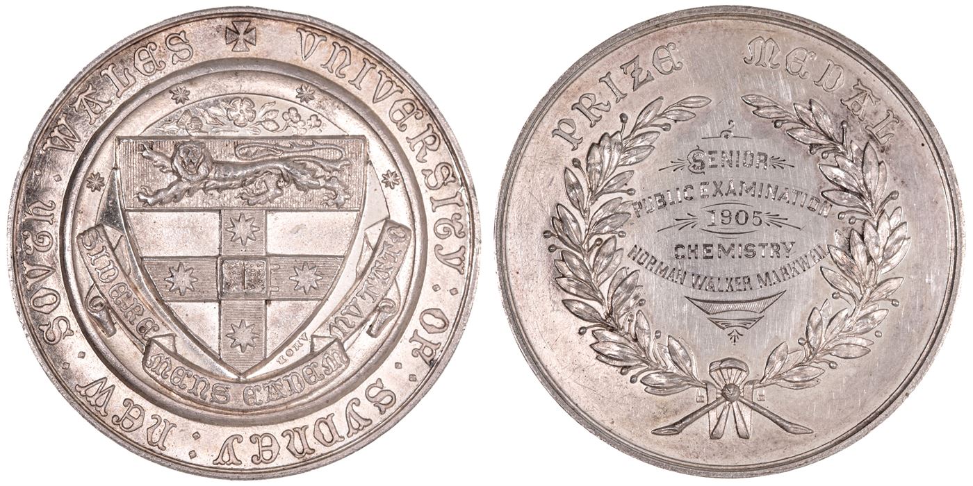University of Sydney, New South Wales Silver Prize Medal, 1905, UNC