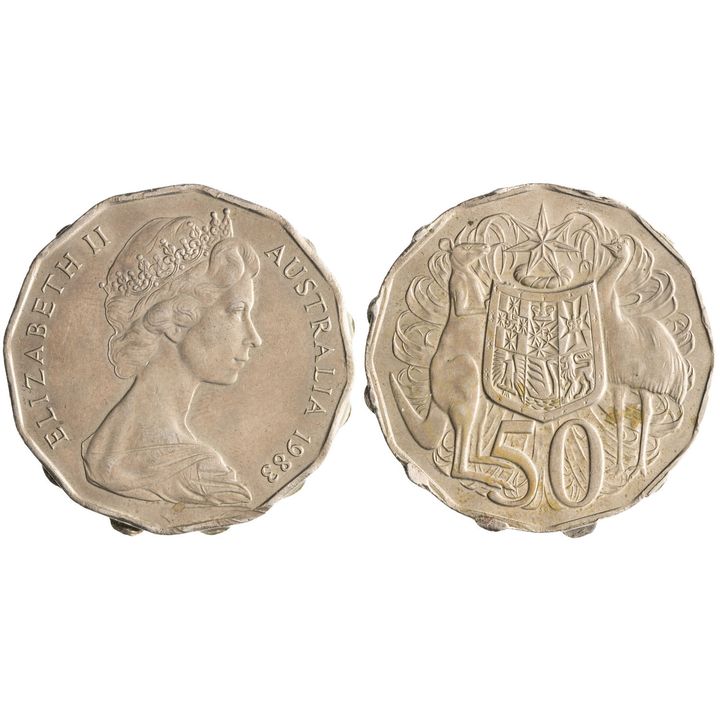 Elizabeth II, Gallery Ramstrike, Fifty Cents, 1983, EF