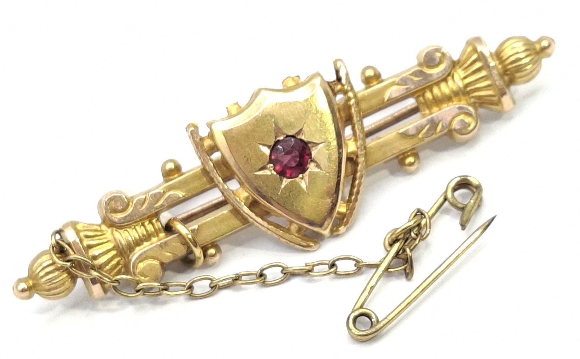 223 · ANTIQUE 15CT DOUBLE BAR BROOCH