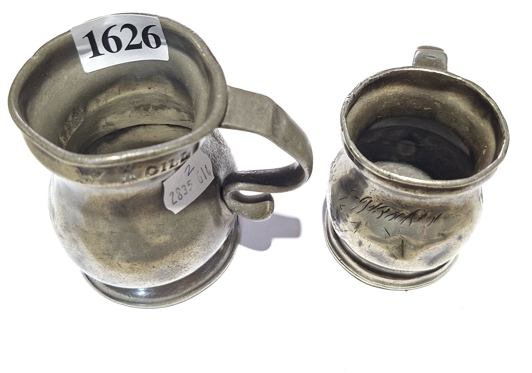 2 Pewter Wine Measures