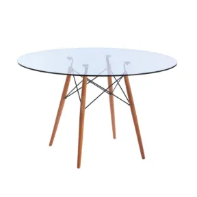 80cm Round Glass Table Silver Legs Unique seller |