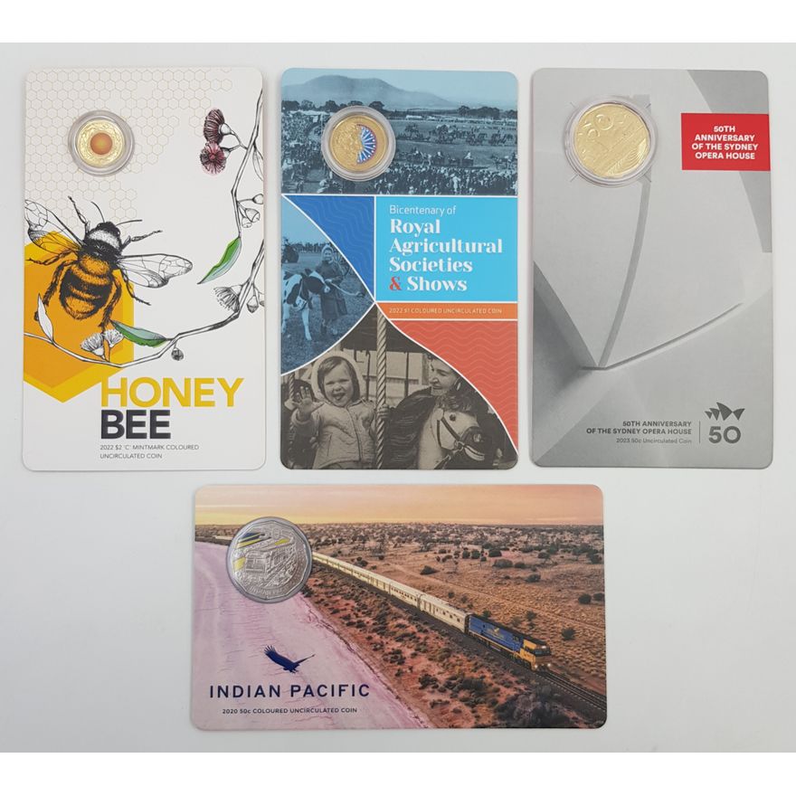 UNC. Carded Coins (x4)