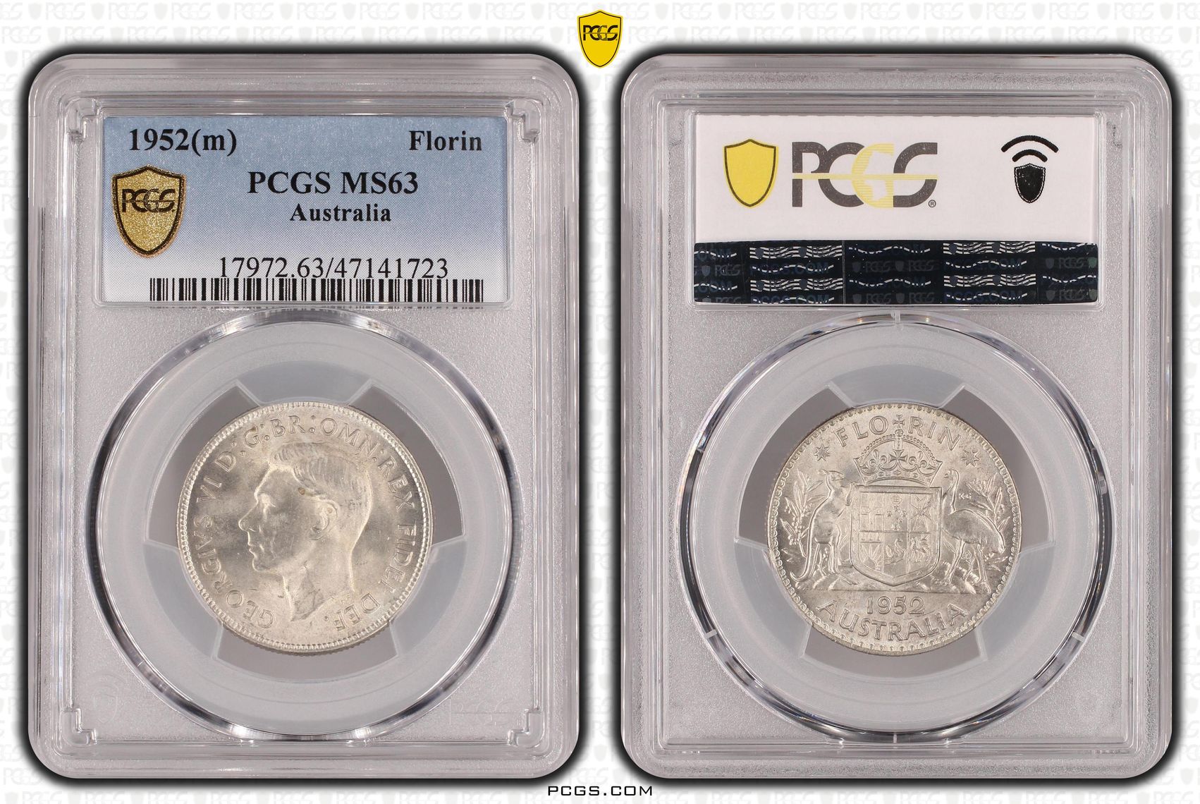 Florin, 1952(m), PCGS MS 63