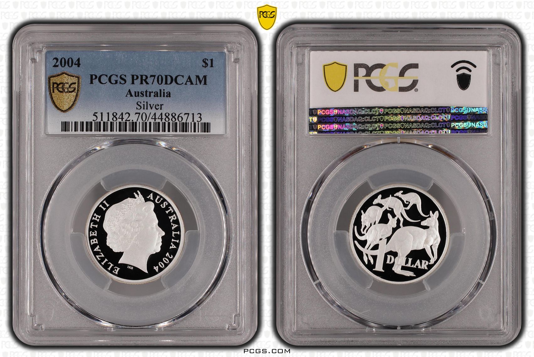 2004 Australia One Dollar, $1 Silver Proof Silver PCGS - PR70DCAM POP 14/0 -713