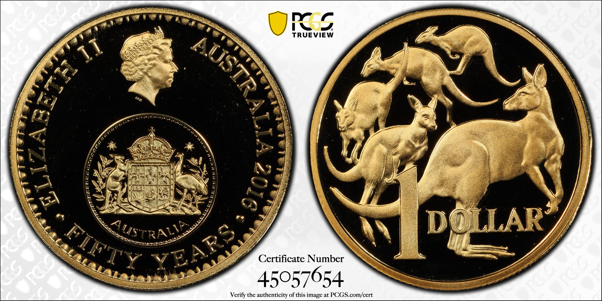 2016 Australia One Dollar, $1 50 Yrs Decimal Currency PCGS - PR69DCAM -654