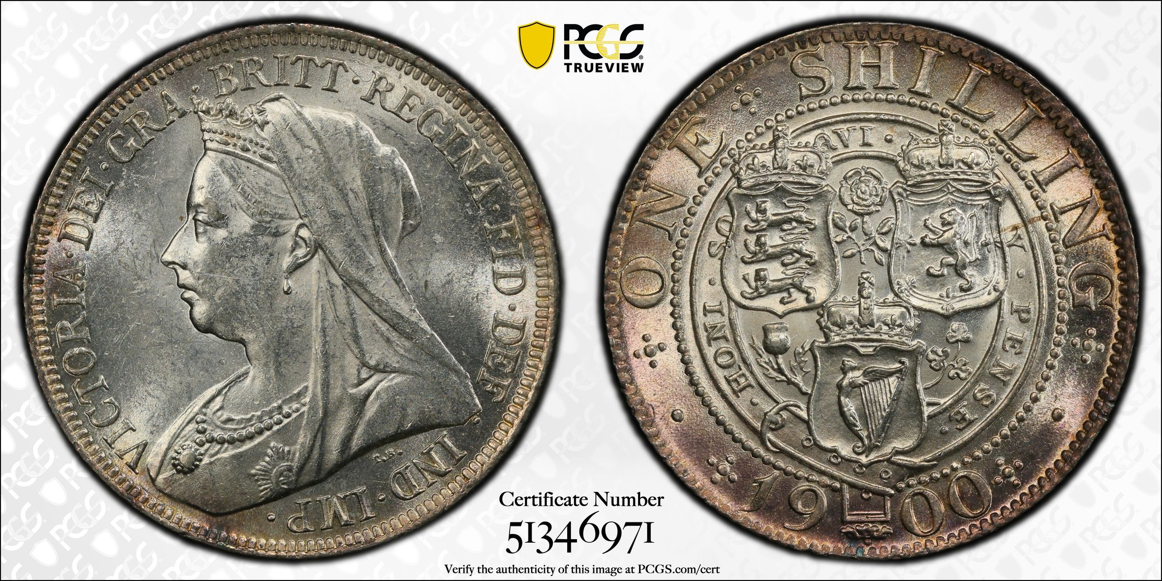 Great Britain, Victoria, S-3940A, Shilling, 1900, PCGS MS62
