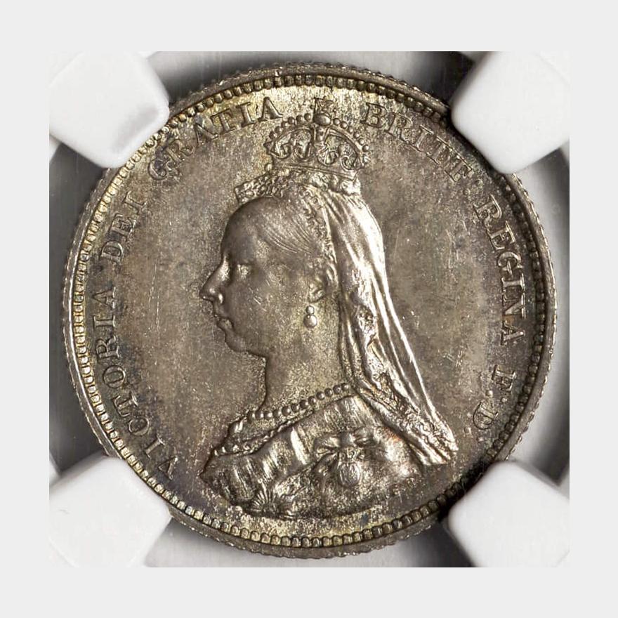 大英帝国 ヴィクトリア女王 ヤングヘッドタイプ １シリング銀貨 ...