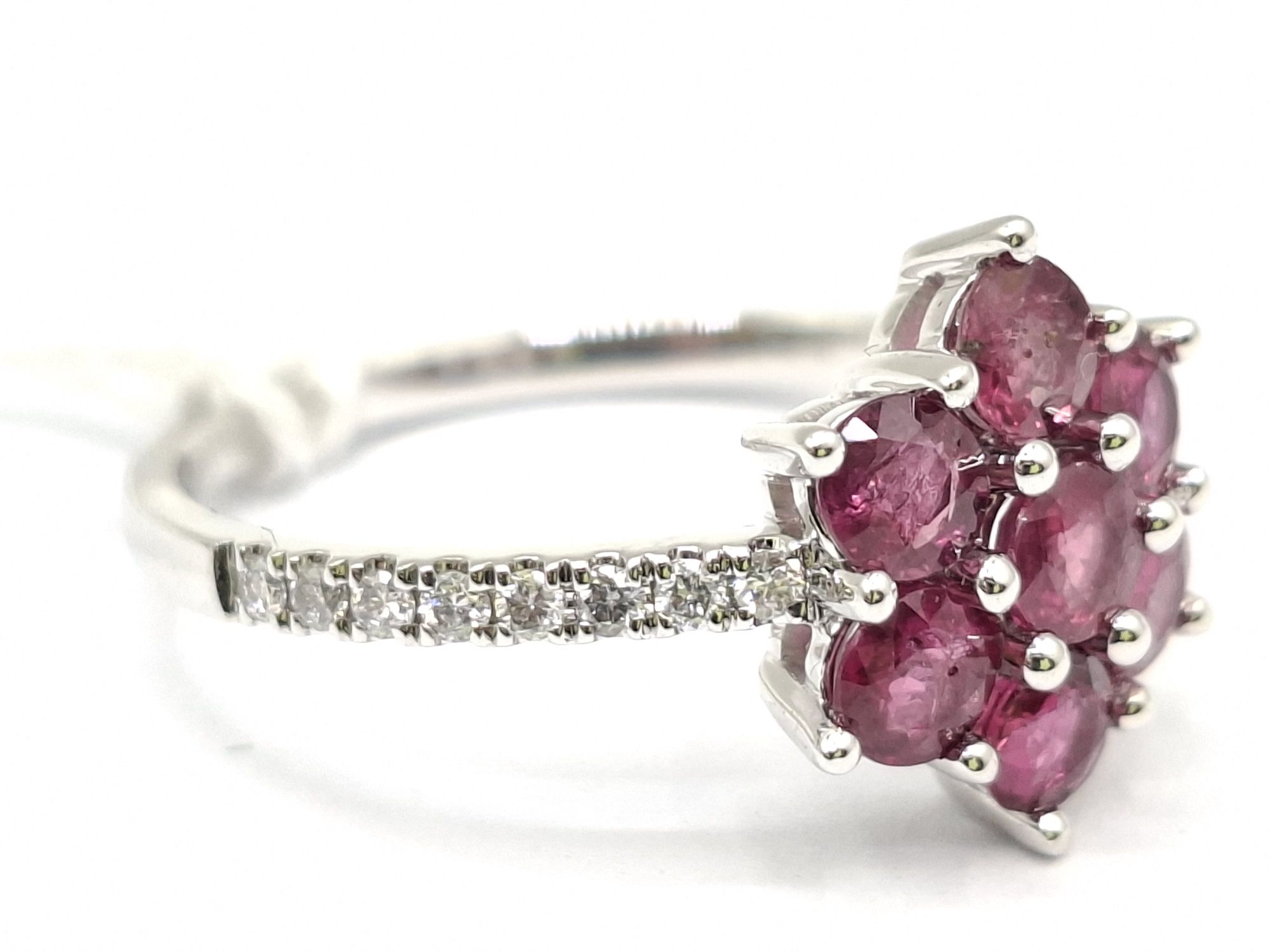 9ct Gold Ruby Floral Ring