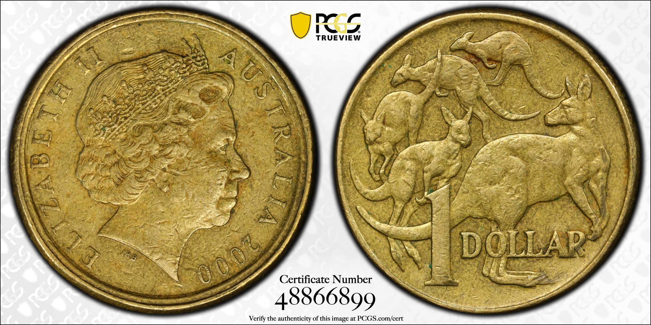 77 · Mule-Struck w/10C Obv, One Dollar, 2000, PCGS XF45