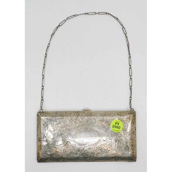 Antique Engraved Sterling Purse 6'' - 171 Grams TW