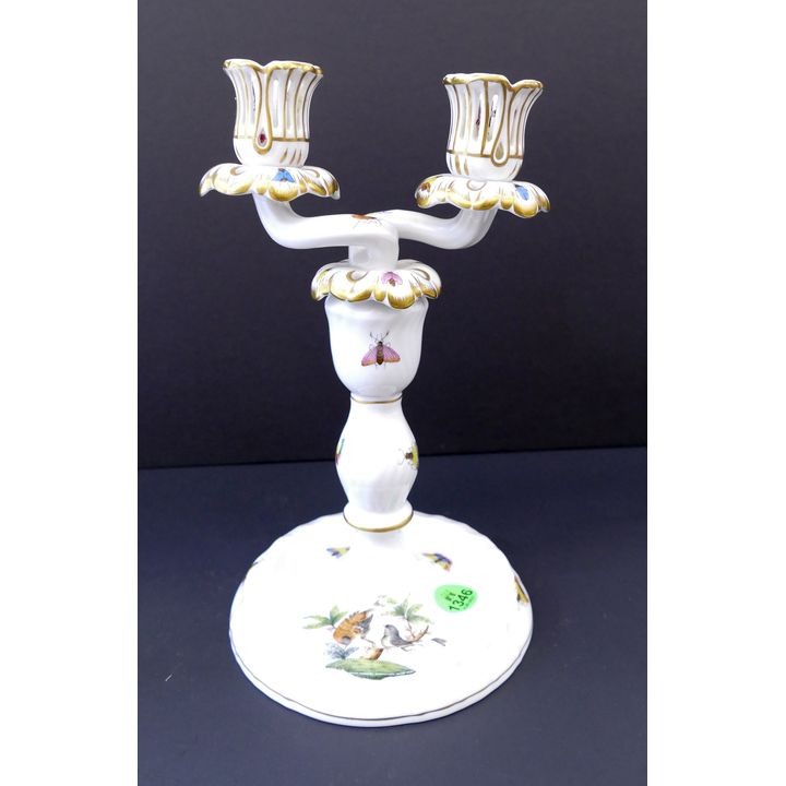 Herend Porcelain Double Candlestick- 9''
