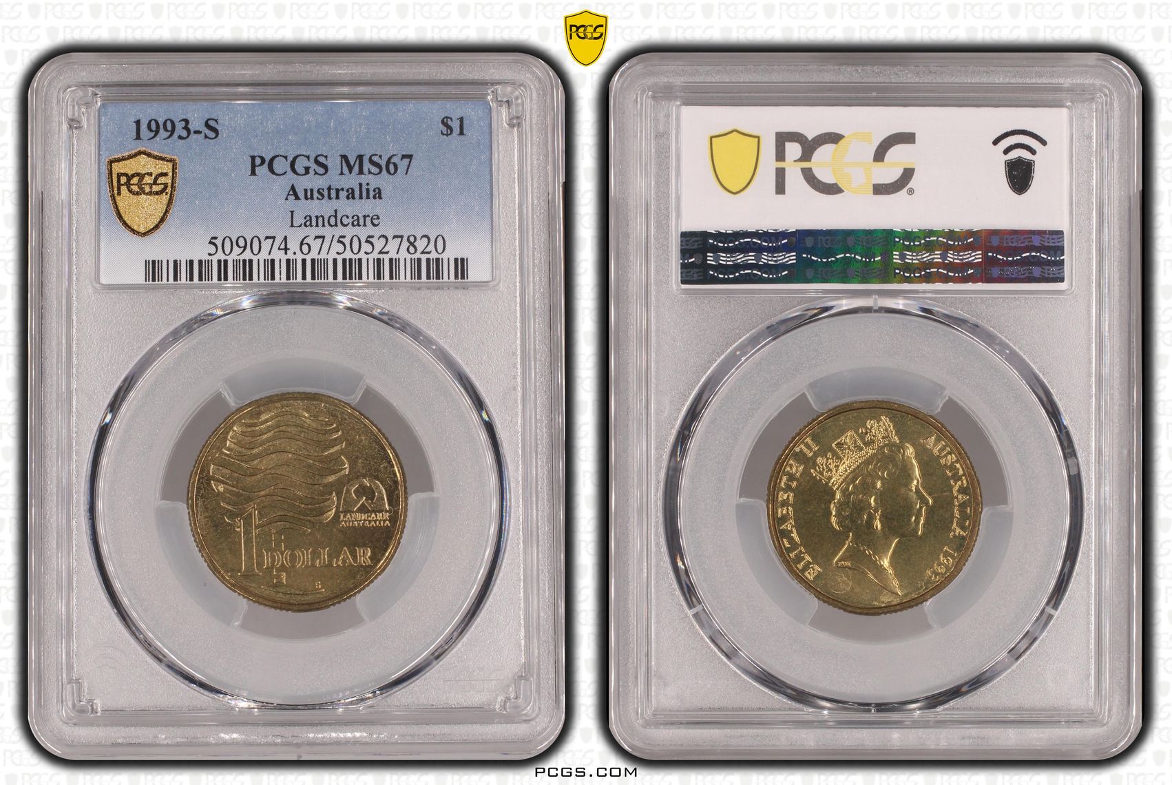 Landcare, One Dollar, 1993-S, PCGS MS67