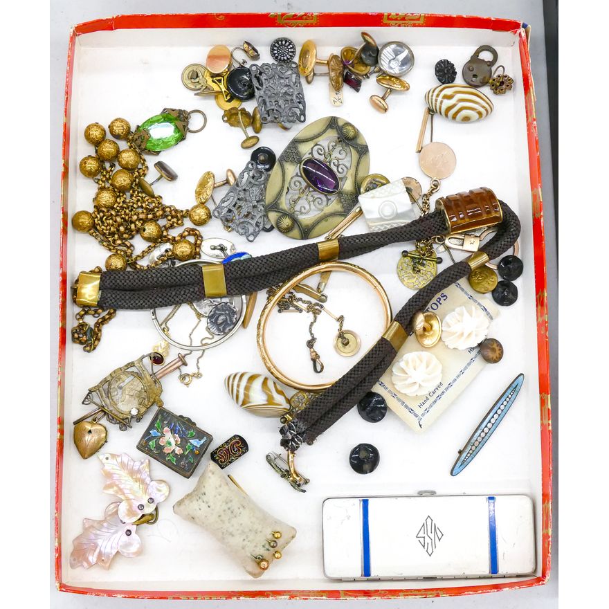 Box Victorian Costume Jewelry etc.